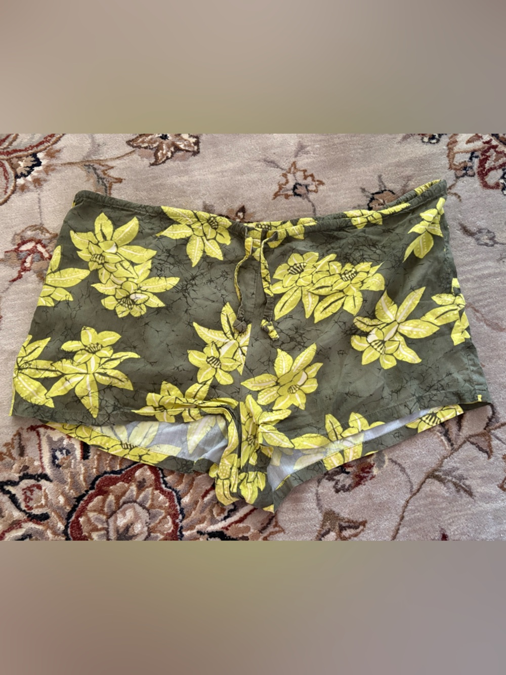 Victoria's Secret Olive Green Floral Sleeping Shorts